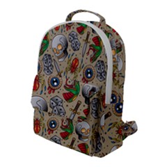 Tattoo Pattern Flap Pocket Backpack (large) by Bedest