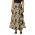 Tattoo Pattern Tiered Ruffle Maxi Skirt View1