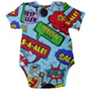 Comic Bubbles Seamless Pattern Baby Short Sleeve Bodysuit View2