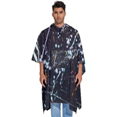 Abstract Colorful Texture Men s Hooded Rain Ponchos by Bedest