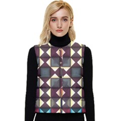 Symmetry Geometric Pattern Texture Women s Button Up Puffer Vest by Pakjumat