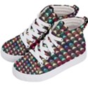 Diamond Geometric Square Design Pattern Kids  Hi-Top Skate Sneakers View2