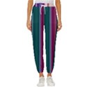 Vertical Line Color Lines Texture Women s Cropped Drawstring Pants View1