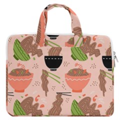 Japanese Street Food Soba Noodle In Bowl Macbook Pro 16  Double Pocket Laptop Bag  by Pakjumat