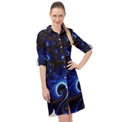 Abstract Design Art Pattern Wallpaper Shape Decoration Long Sleeve Mini Shirt Dress by Pakjumat