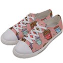 Cute Kawaii Food Seamless Pattern Men s Low Top Canvas Sneakers View2