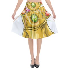 The Infinity Gauntlet Thanos Flared Midi Skirt by Maspions