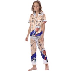 Albert Einstein Physicist Kids  Satin Short Sleeve Pajamas Set by Maspions