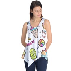 Doodle Cartoon Drawn Cone Food Sleeveless Tunic by Hannah976