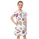 Doodle Cartoon Drawn Cone Food Kids  Drop Waist Dress View1