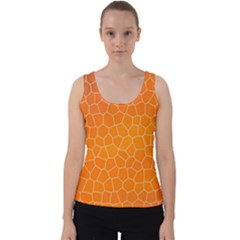 Orange Mosaic Structure Background Velvet Tank Top by Hannah976