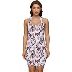Signs Of Christmas Time  Sleeveless Wide Square Neckline Ruched Bodycon Dress by ConteMonfrey