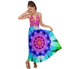 Ornament Kaleidoscope Backless Maxi Beach Dress by Hannah976