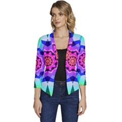 Ornament Kaleidoscope Women s Casual 3/4 Sleeve Spring Jacket by Hannah976