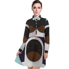 Astronaut Space Astronomy Universe Long Sleeve Chiffon Shirt Dress by Sarkoni