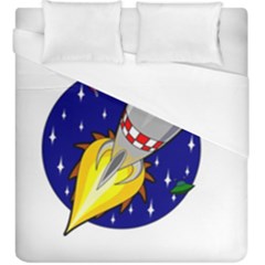 Rocket Ship Launch Vehicle Moon Duvet Cover (king Size) by Sarkoni