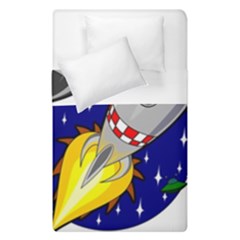 Rocket Ship Launch Vehicle Moon Duvet Cover Double Side (single Size) by Sarkoni