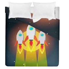 Rocket Take Off Missiles Cosmos Duvet Cover Double Side (queen Size) by Sarkoni