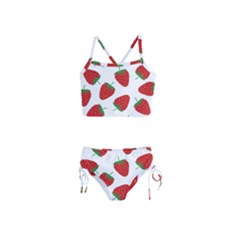 Seamless Pattern Fresh Strawberry Girls  Tankini Swimsuit by Sarkoni