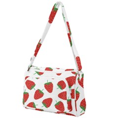 Seamless Pattern Fresh Strawberry Front Pocket Crossbody Bag by Sarkoni