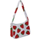 Seamless Pattern Fresh Strawberry Zip Up Shoulder Bag View1