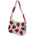 Seamless Pattern Fresh Strawberry Zip Up Shoulder Bag View2