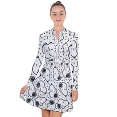 Dog Pattern Long Sleeve Panel Dress by Sarkoni