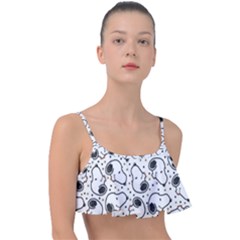 Dog Pattern Frill Bikini Top by Sarkoni