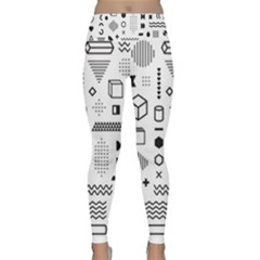 Pattern Hipster Abstract Form Geometric Line Variety Shapes Polkadots Fashion Style Seamless Lightweight Velour Classic Yoga Leggings by Grandong