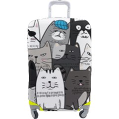 Cute Cat Hand Drawn Cartoon Style Luggage Cover (large) by Grandong