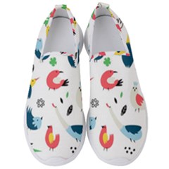 Vector Set Isolates With Cute Birds Scandinavian Style Men s Slip On Sneakers by Apen