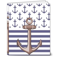 Anchor Background Design 8  X 10  Softcover Notebook by Apen