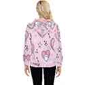 Cartoon Cute Valentines Day Doodle Heart Love Flower Seamless Pattern Vector Women s Lightweight Drawstring Hoodie View4