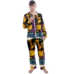 Xtreme Skateboard Graffiti Men s Long Sleeve Satin Pajamas Set by Sarkoni