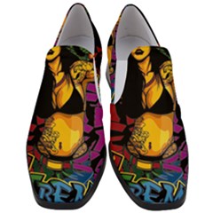 Xtreme Skateboard Graffiti Women Slip On Heel Loafers by Sarkoni