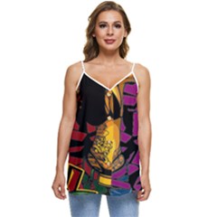 Xtreme Skateboard Graffiti Casual Spaghetti Strap Chiffon Top by Sarkoni