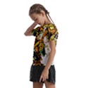 Cowboy Skeleton With Gun Illustration Kids  Frill Chiffon Blouse View2