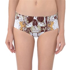 Harvest Of Fear Logo Illustration Skull Pistol Mid-waist Bikini Bottoms by Sarkoni