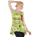 Cute Hand Drawn Cat Seamless Pattern Side Drop Tank Tunic View1