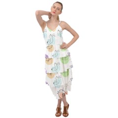 Cartoon Bird Cute Doodle Bird Layered Bottom Dress by Bedest