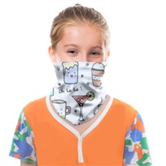 Drinks Cocktails Doodles Coffee Face Covering Bandana (kids) by Apen