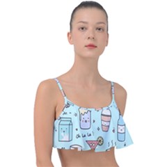 Drinks Cocktails Doodle Coffee Frill Bikini Top by Apen