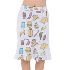 Dinner Meal Food Snack Fast Food Short Mermaid Skirt by Apen