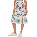 Doodle Fun Food Drawing Cute Midi Panel Skirt View2