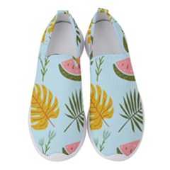 Watermelon Leaves Fruit Foliage Women s Slip On Sneakers by Apen