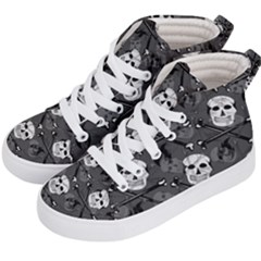 Skull Skeleton Pattern Texture Kids  Hi-top Skate Sneakers by Apen