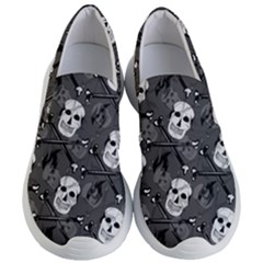 Skull Skeleton Pattern Texture Women s Lightweight Slip Ons by Apen