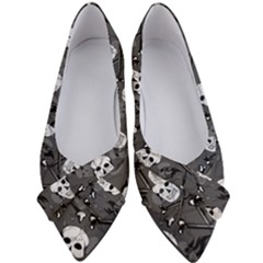 Skull Skeleton Pattern Texture Women s Bow Heels by Apen