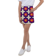 Flower Pattern Design Seamless Kids  Tennis Skirt by Ravend