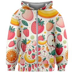 Fruit Sweet Pattern Kids  Zipper Hoodie Without Drawstring by Ravend